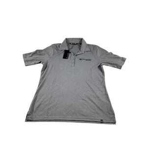 TravisMathew Iowa Bankers Association Mens Polo Shirt Gray Size M NWT Casual Fit